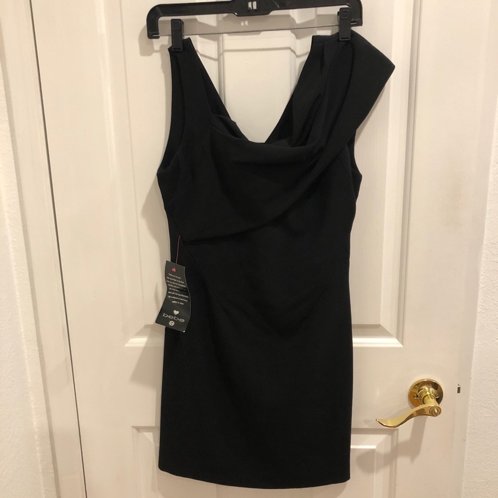 Bebe XS Nwt Black Renew Asymmetric Dress